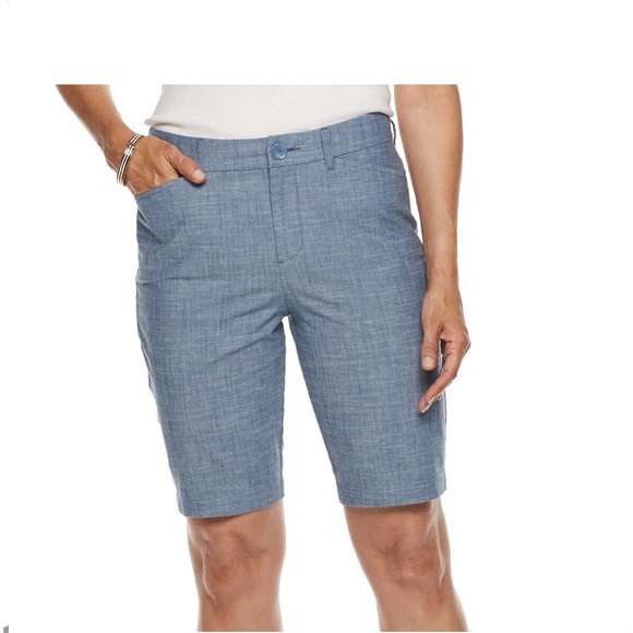 Croft & Barrow Blue Classic Stretch Chino Bermuda - Picture 3 of 6